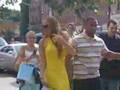 Mariah Carey walking her dog