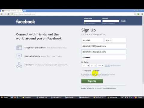 how to sign up in facebook for new account