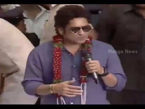 Sachin Tendulkar speaking in Telugu @ PVP Square Mall opening in Vijayawada