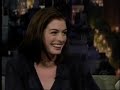 anne hathaway's letterman appearance sept. 30, 2008.