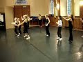 jeugd 1B doing a little zombie routine (jazz pirouette)