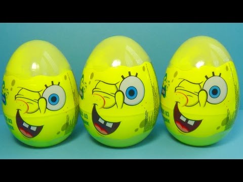 SPONGEBOB surprise eggs!!! Unboxing 3 surprise eggs Nickelodeon SpongeBob Squarepants! SpongeBob!!!