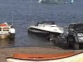 A busy boat launch