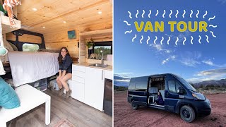Her CABIN STYLE Dodge ProMaster VAN CONVERSION 🌳 🚐 // Spacious LAYOUT & Clever HIDDEN SHOWER by Nate Murphy