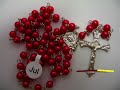Catholic cross crucifix Red heart rosary from Israel