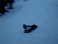 Sledding and Hitting Tree