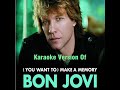 Hi, another Bon Jovi karaoke, the lyrics are not in the video, but they're right here: Bon Jovi - (You Want To) Make A Memory Hello again, its you and me Kinda always like it used to be Sippin' wine, killing time Trying to solve lifes mysteries. Hows your life, its been a while God its good to see you smile I see you reaching for your keys Looking for a reason not to leave. If you dont know if you should stay If you dont say whats on your mind Baby just, breathe theres no where else tonight ...