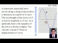 IIT JEE 2008 Physics Paper II Transverse Wave