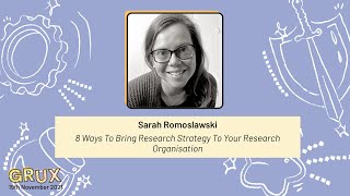 8 Ways To Bring Research Strategy To Your Research Organisation, Sarah Romoslawski -GRUX Online 2021