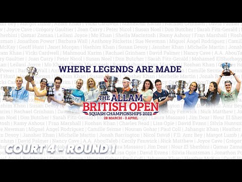 Live Squash: Allam British Open 2022 - Court 4 - Rd 1