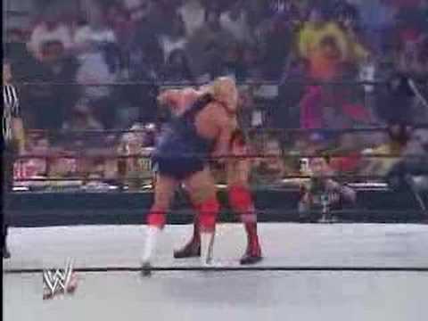 angle - john cena debuts on smackdown in 2002 in a open challenge from kurt angle.
