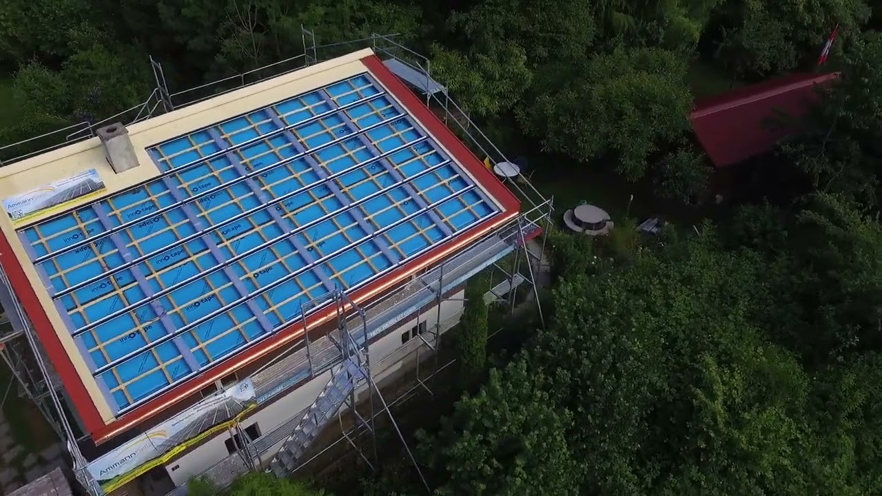 Einfamilienhaus Solaranlage Aufbau