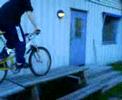 he tried to drop down from the tables to the platform, but!
he forgot braking and went off the platform and bailed xd