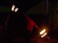 Louis Armstron Fire Poi Slow-Mo Double Poi