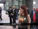 Semi naked activists protest against bull fighting in Belgium.