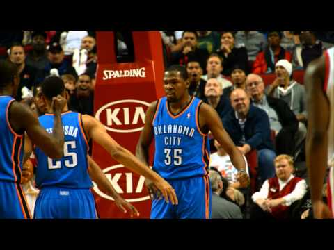 kevin - Check out Russell Westbrook finding Kevin Durant on the outlet for the dunk plus the foul at 120 frames per second. Visit nba.com/video for more highlights. ...