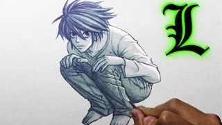 Drawing Time Lapse: L from "Death Note"