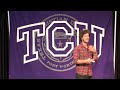 TOMS Shoes owner and founder Blake Mycoskie spoke at TCU for Leadership Week.