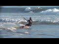 KIteboarding C-Street Ventura California, Wes rips it up on a skimboard