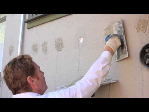 how to patch small stucco hole