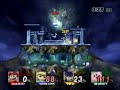 SSBB. Toon Link vs Mario vs Ike vs Kirby