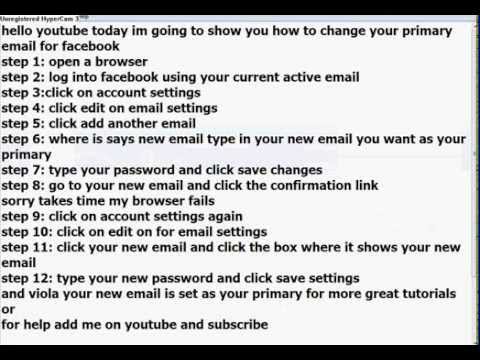 how to change your primary email on facebook