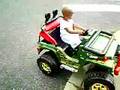 2 years old Kinji going crazy on his jeep