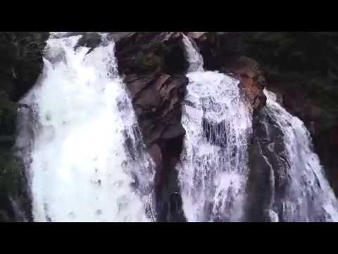 Aerial Video of Tallulah Falls in Tallulah Gorge State Park, GA