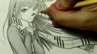 Girl with Scarf: Drawing Time Lapse