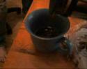 Kaffe med kask och Roland Cedermark.