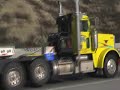 Peterbilt Hauling a Huey Helicopter up Tehachapi Pass in California Peterbilt Hauling a Huey Helicopter up Tehachapi Pass in California