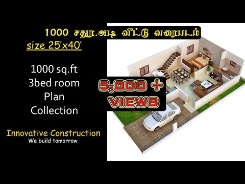 1000 sq ft North facing house plan