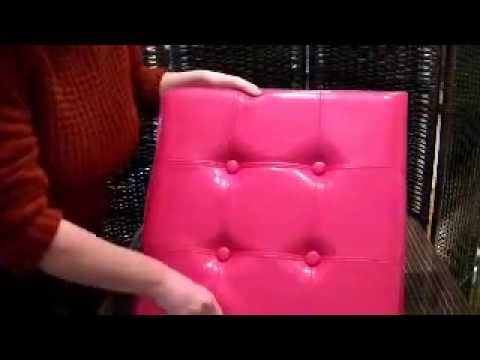 Puff Rosa Plegable para usar o guardar Puff Rosa Plegable para usar o guardar