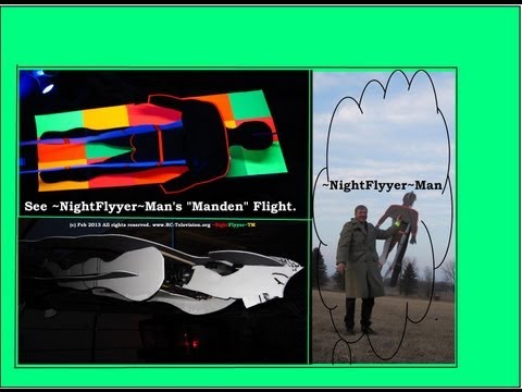 Flying Man. NightFlyyer Man Flies.