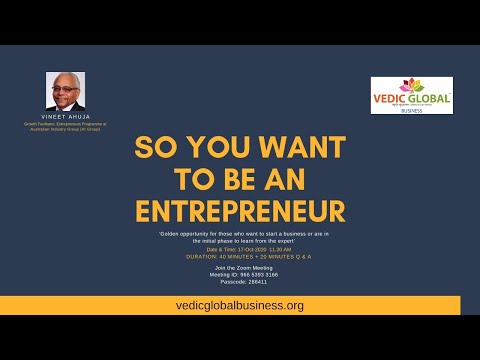 VGB - So You Want To Be An Entrepreneur