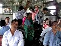 Inside a crowded Indian railway compartment
