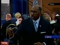 Michael Steele heckles a woman after she tells him her mother died of cancer because she couldn't afford chemotherapy.