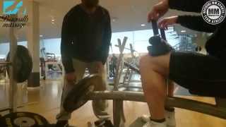 Sittande vadpressar 50+ reps/dropset.