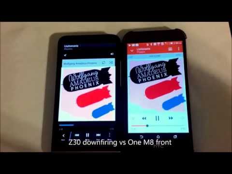 BlackBerry Z30 vs HTC One M8 stereo speaker comparison