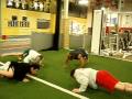 Training with AMA Fight Club: Warmup with sprints push ups and sit ups