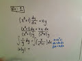 Solving Separable First Order Differential Equations - Ex 1