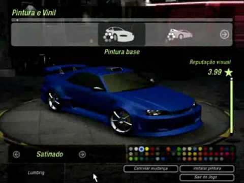 Vídeo de eu tunando um Nissan Skyline no NFSU2