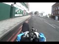 L52 WGJ - 4x4 driver bumps over traffic island