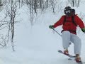 tamok, lapland. riders check out the snow conditions. safety first.