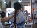 Long hair platting with 8 strands (square plat) and cut to restyle.