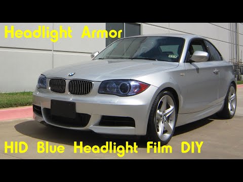 HID Blue Headlight Protection Tint Film Kit DIY – BMW 135i Headlight Armor