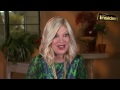 tori spelling talks about starring in the 'mistle tones' and being a mother.