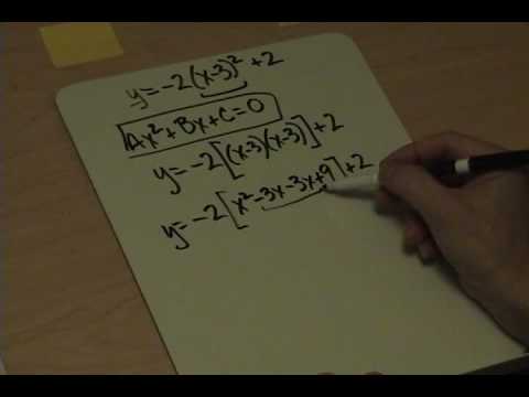 how to turn a quadratic into vertex form