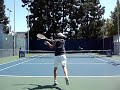 Mardy Fish practicing his groundstrokes at the 2009 LA Tennis Open.