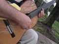 la guitarra es del maestro manuel rodriguez luthier espana madrid, y el arreglo de pajaro campana es de cacho tirao.
www.guitars-m-r-sons.com